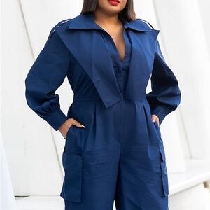 Kela Walker Amazon The Drop Navy Utility Jumpsuit